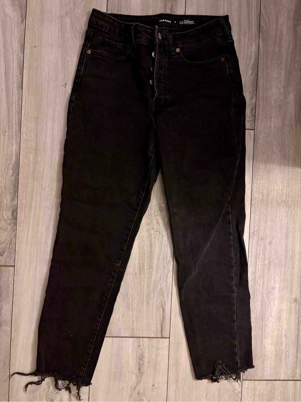 Old Navy High-Rise Black Women's Jeans with Raw Hem